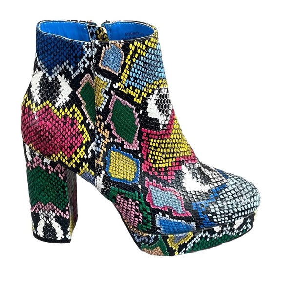 Bamboo  Sorbet Ankle Boots Multi Color  Rainbow Faux Leather Sz 5.5 Colorful - Picture 6 of 14